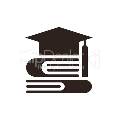 Graduation Cap and books, Education symbol