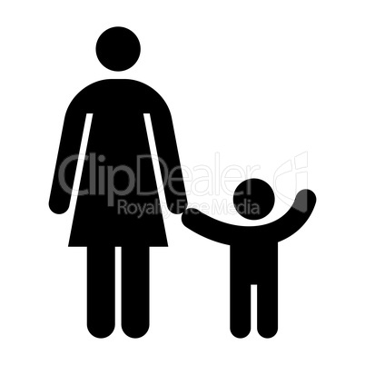 Mother and kid symbol