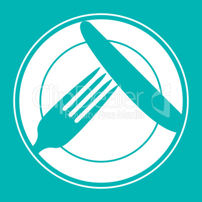 Plate, knife and fork. Restaurant menu design