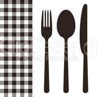 Cutlery and tablecloth pattern