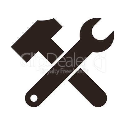 Wrench and hammer. Tools icon