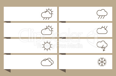 Labels set with weather signs
