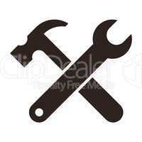 Wrench and hammer. Tools icon