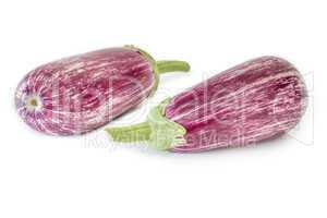 Two Aubergines on white