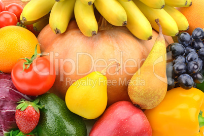 background of different fruits and vegetables