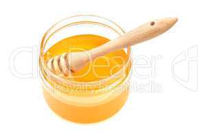 pot with honey and drizzler