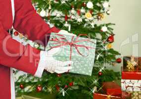 santa claus with gift