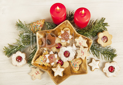different cookies with candles