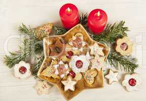 different cookies with candles