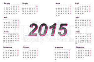 European french 2015 year calendar