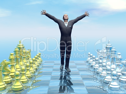 Businessman successful strategy - 3D render
