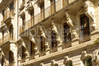 Old residential building facade, Geneva, Switzerland