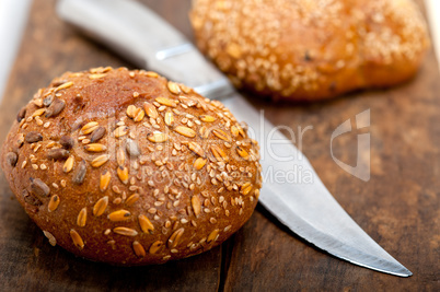 organic bread over rustic table