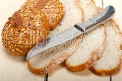 organic bread over rustic table