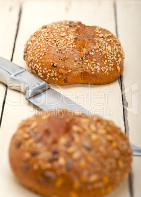 organic bread over rustic table