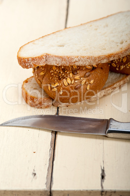 organic bread over rustic table