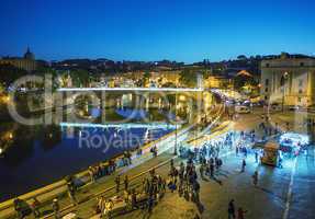 ROME - NOVEMBER 2, 2012: Tourists enjoy city streets. More than