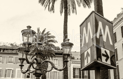 Metropolitana sign in Rome