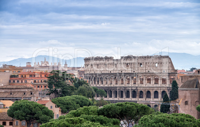 Beautiful view of Colosseum, Rome landmark