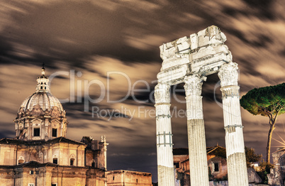 Fori Imperiali, Ruins of Rome at night