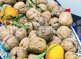 Walnuts on a tray