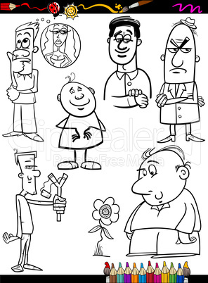 people set cartoon coloring page