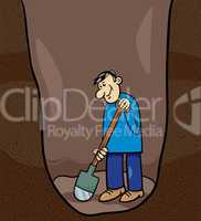 digging man cartoon illustration