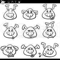 dog emoticons cartoon coloring page