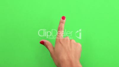 Mobile Device Touch Screen Finger Gestures on Green