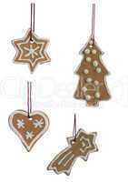 Christmas Cookies Hanging Isolated