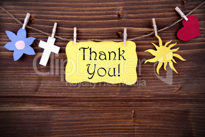 Banner with Thank Your and different Symbols