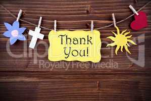 Banner with Thank Your and different Symbols