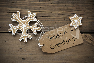 Season's Greetings on a Banner with Ginger Bread Cookies