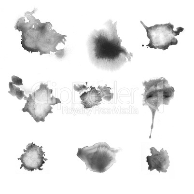 set of various gray blots