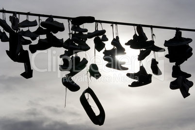 shoes on the rope