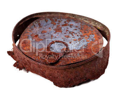 Old rusty tin can