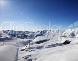 Ski resort at sun day