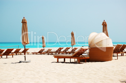 Beach of the luxury hotel, Abu Dhabi, UAE