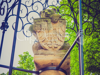 Retro look Bear with eagle shield in Berlin