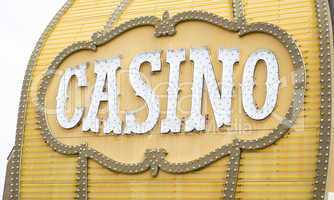 Antique Casino Sign on Building