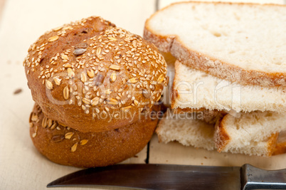 organic bread over rustic table