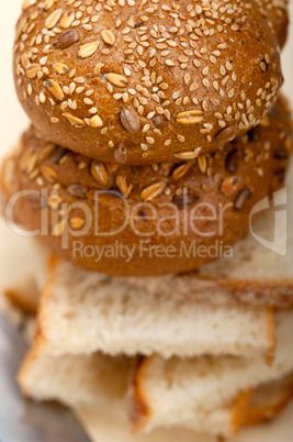 organic bread over rustic table