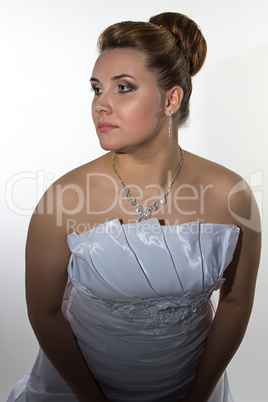 Photo of bride looking away