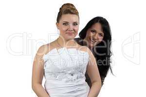Image of bride and bridesmaid
