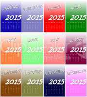 European 2015 year calendar