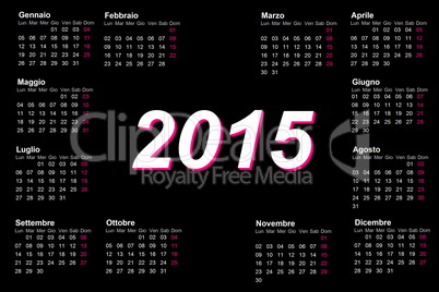 European italian 2015 year calendar