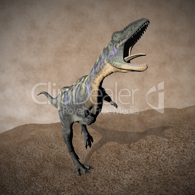 Aucasaurus dinosaur roaring - 3D render
