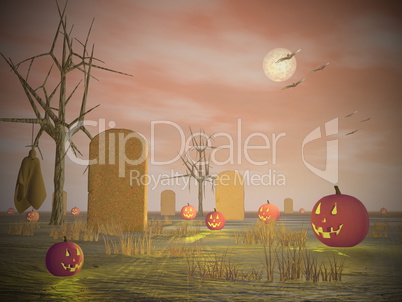 Halloween scenery - 3D render
