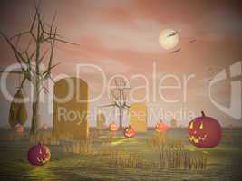 Halloween scenery - 3D render