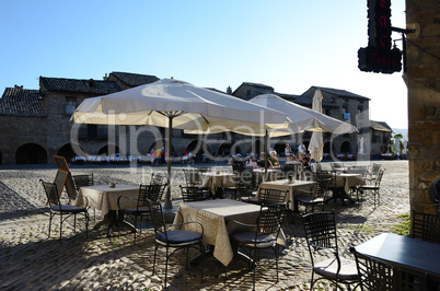 Outdoor cafe in the ancient square
